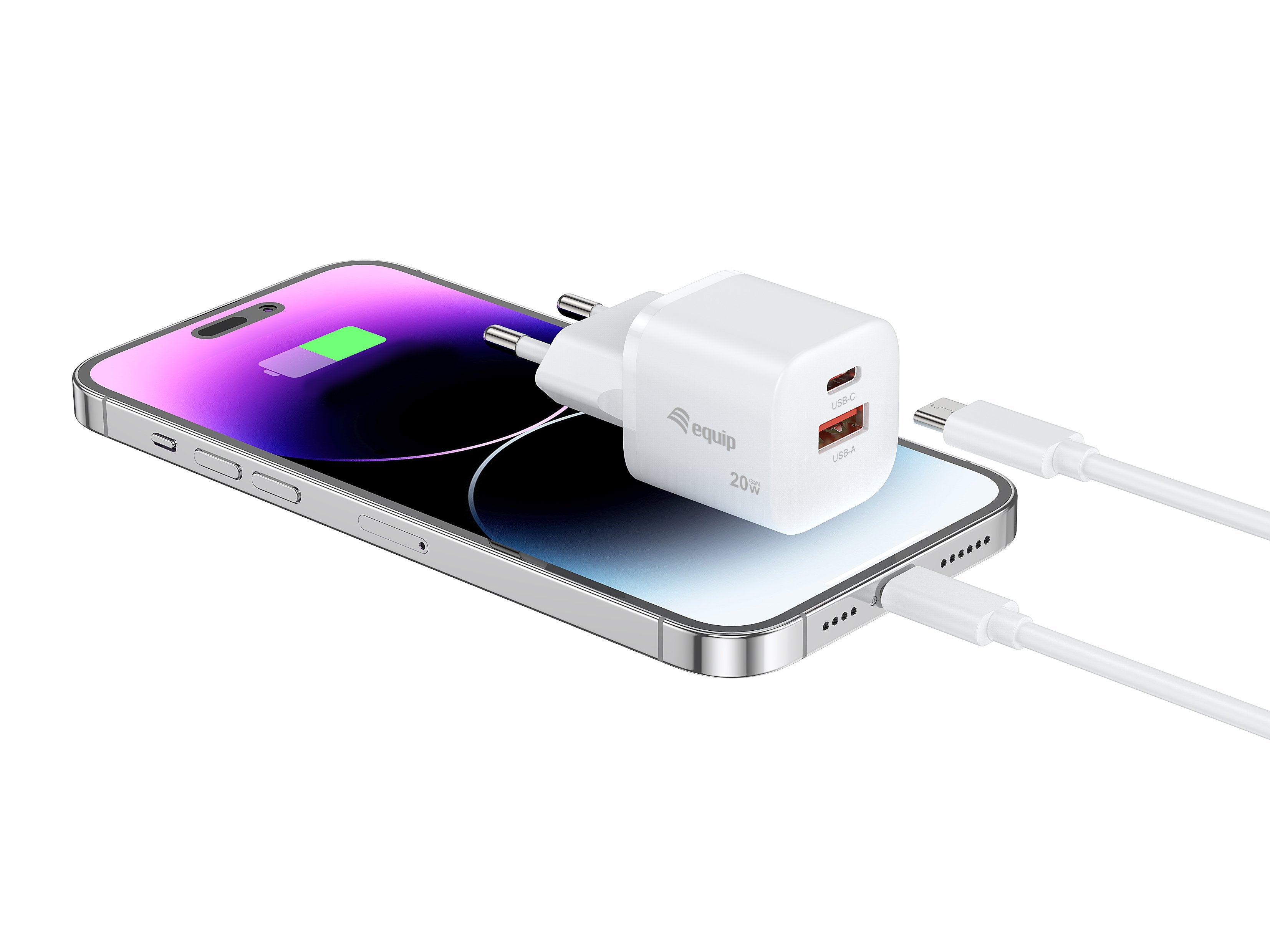 Equip Cargador 2port Usb-C Pd3.0/Usb-A Gan 25st.20w Üss Ws