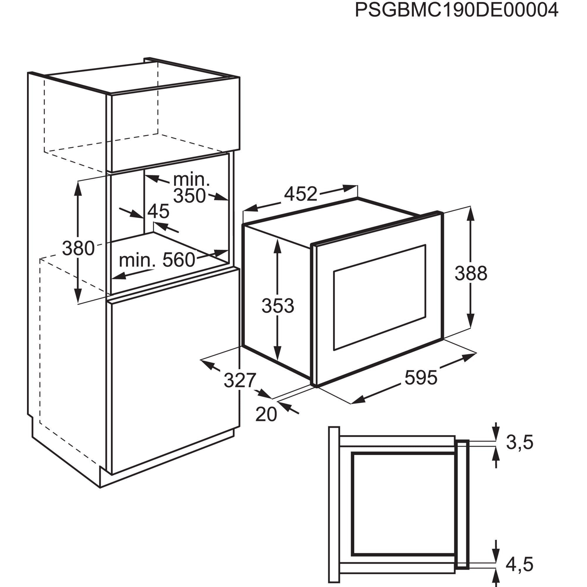 EAN 7332543673575 - Electrolux LMS2203EMX Negro, Acero inoxidable Solo microondas Encimera 20 L 700 W imagen 2
