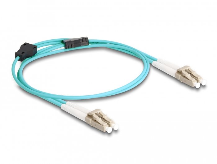 Delock 87907 Cable De Fibra Optica 1 M Lc Om3 Color Aguamarina