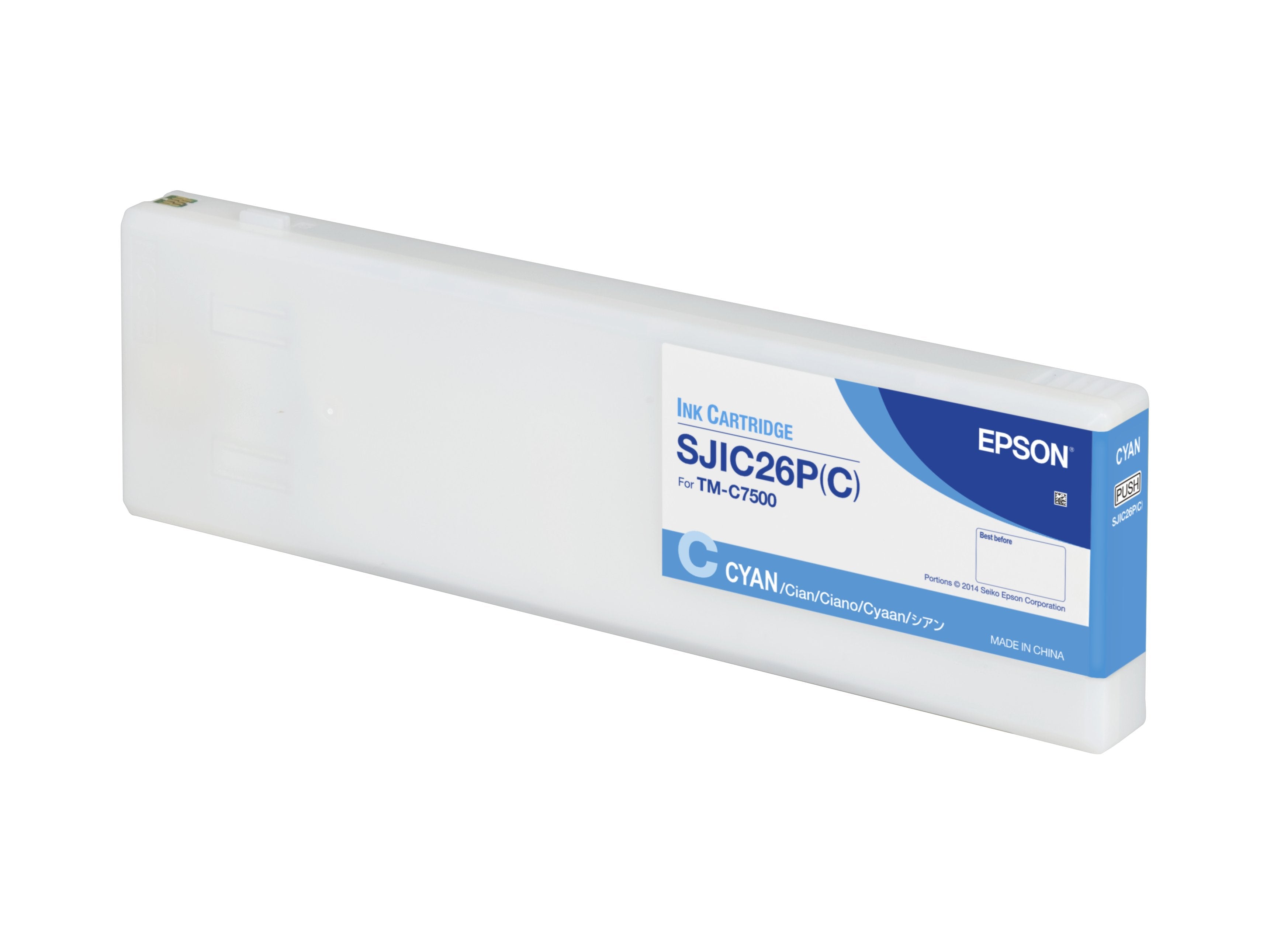 Epson Sjic26p(C): Ink Cartridge For Colorworks C7500 (Cyan)