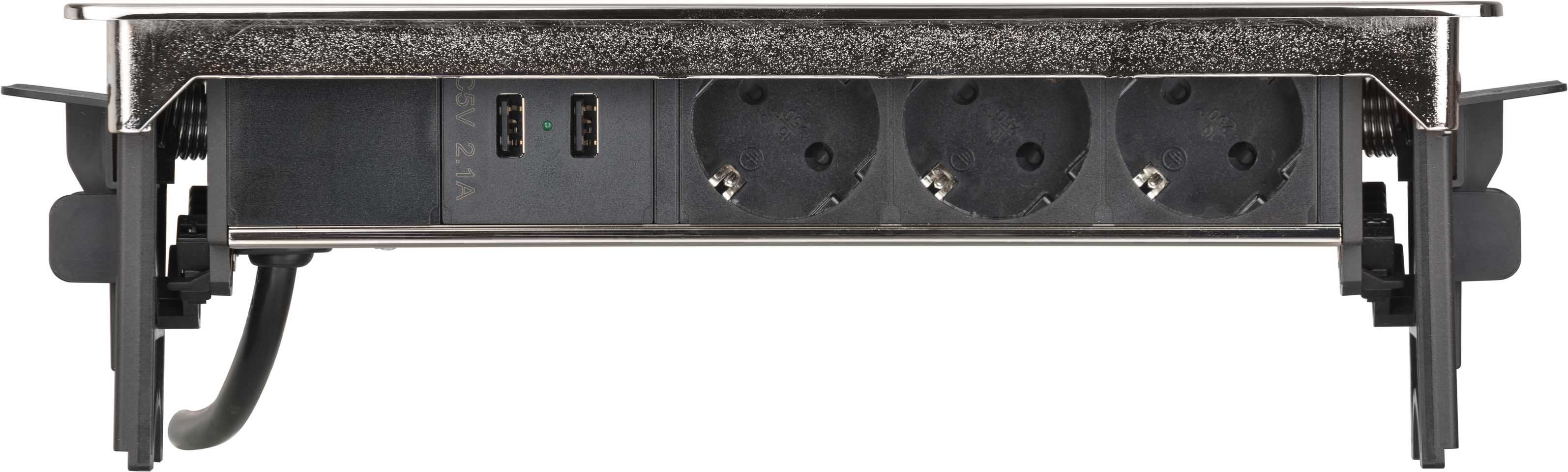 Brennenstuhl Indesk Regleta De Escritorio De 3 Salidas + 2 Usb