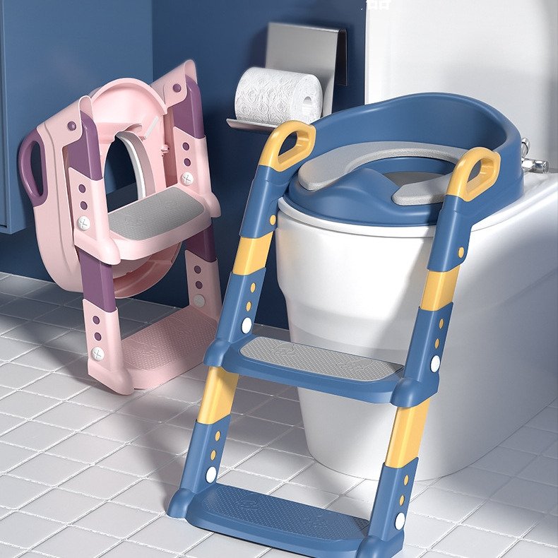 Extralink Kids Nakladka Na Sedes Ze Stopniem Do Nauki Wc Dla Dzieci Drabinka Do Deski Na Toalete Niebieska