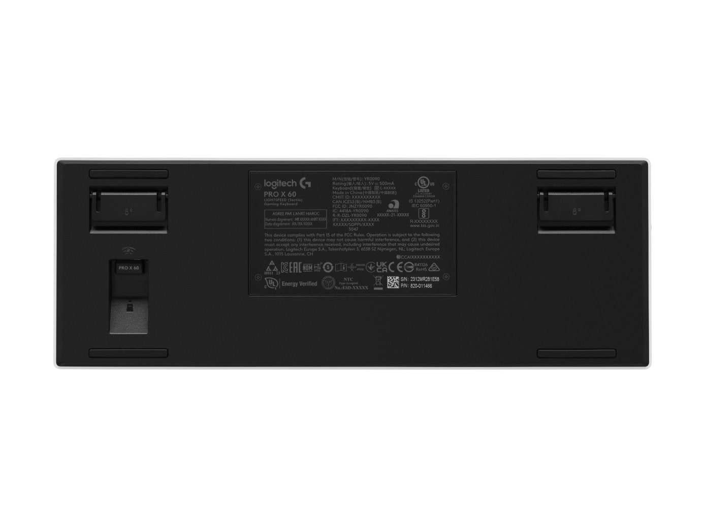 Logitech Pro X 60 Keyboard Usb + Rf Wireless + Bluetooth Qwerty Danish, Finnish, Norwegian, Swedish White