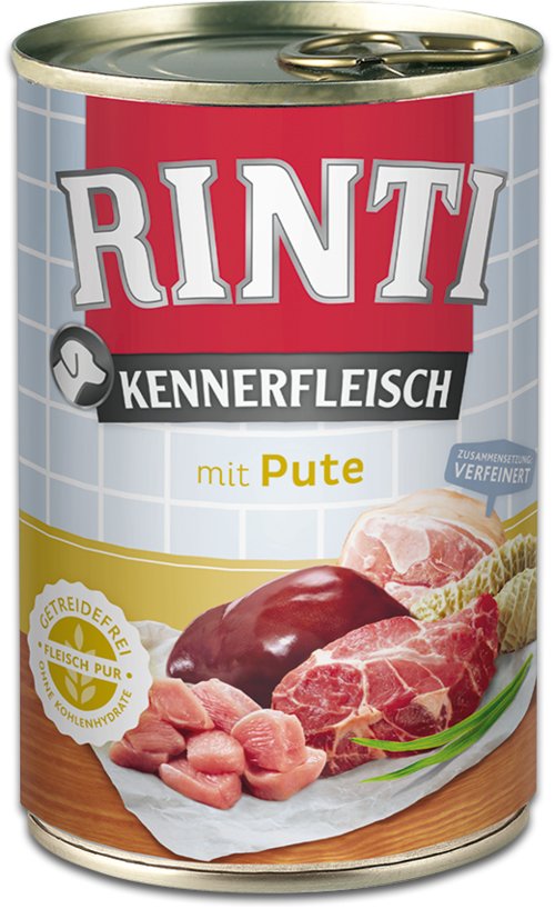 Rinti Kennerfleisch Turkey - Comida Húmeda Para Perros - 400g