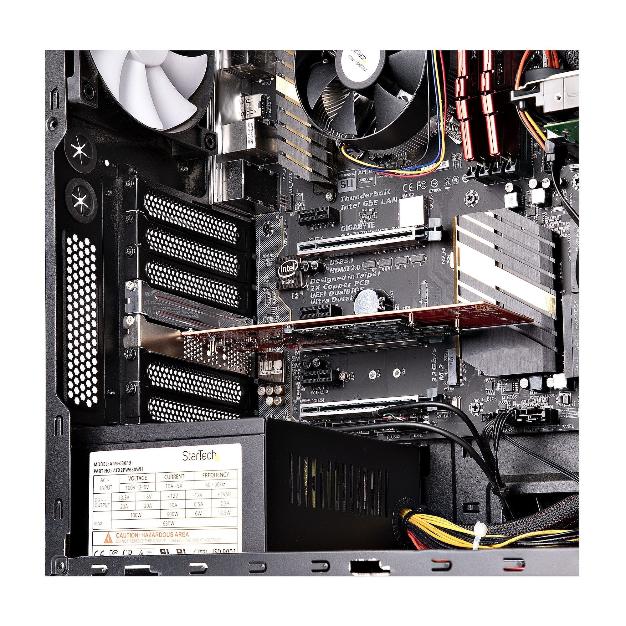 Tarjeta Startech.Com Pcie Adaptadora Para 2 Ssds M.2 Pci Express X8 O X16 A Nvme Doble O Ssds M.2 Ahci Pci Express 4.0 7 8gbps Por Unidad Con Bifurcación Windows O Linux (Dual-M2-Pcie-Card-B) Adaptador De Interfaz M.2 Ranura De Expansión A