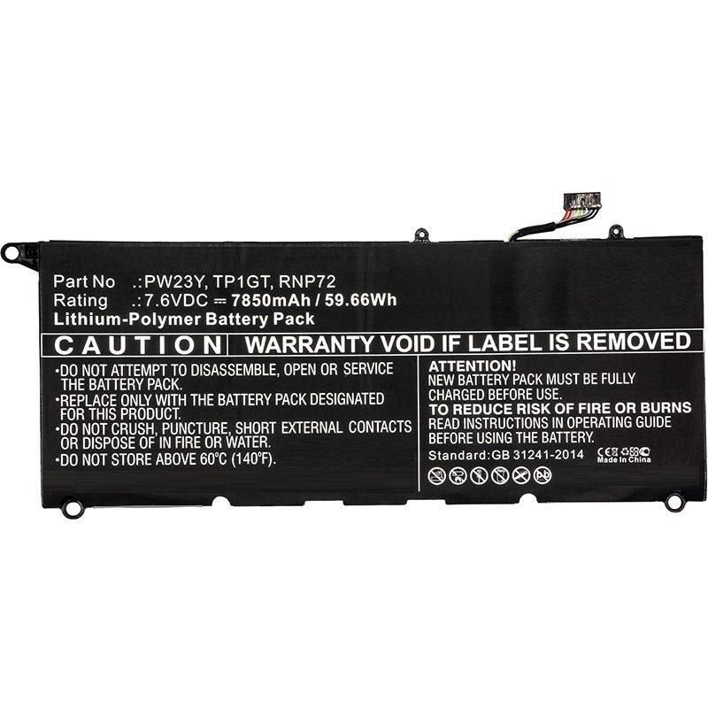 Laptop Battery For Dell  59.66wh Li-Pol 7.6v 7850mah