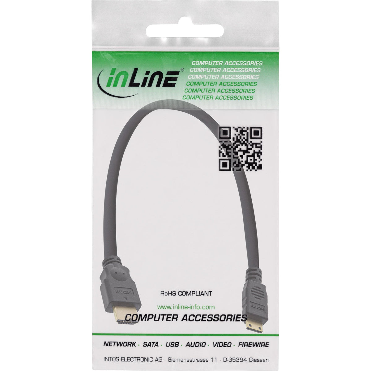 Inline Cable Hdmi Tipo A Macho A Mini Hdmi C Macho 0.3m