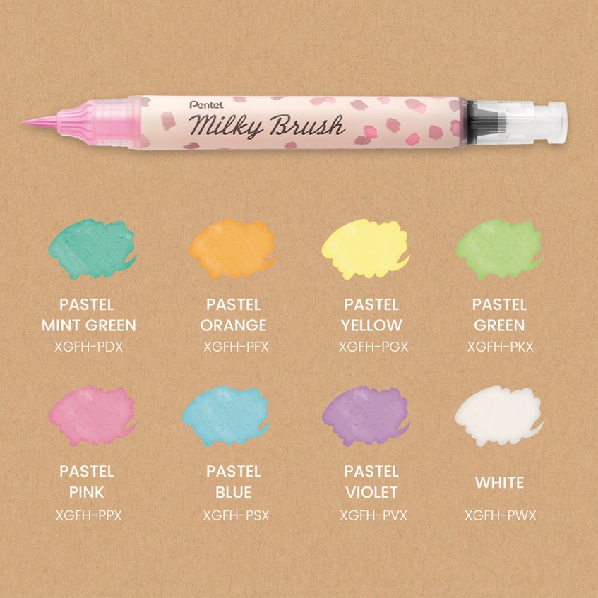 Pentel Rotulador Pincel Milky Brush Rosa
