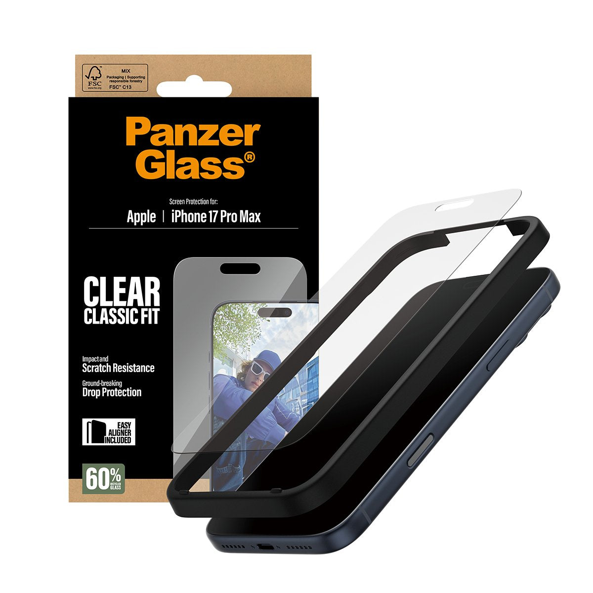 EAN 5715685025563 - PanzerGlass ® Screen Protector iPhone 17 Pro Max | Classic Fit w. EasyAligner Protector de pantalla Apple imagen 5