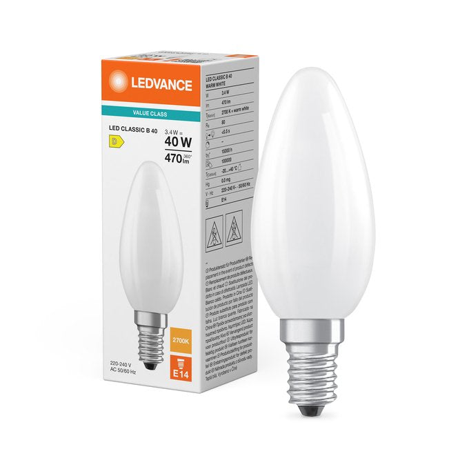 Osram Led Classic B 40 Filament P 3.4w 827 Frosted E14 Led-Lampen, Klassische Mini