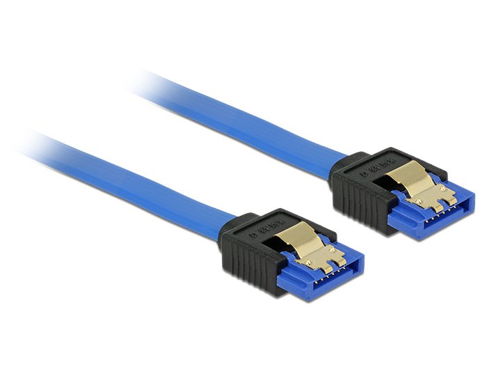 Delock Cable Sata 6 Gb/S Hembra Directo  Sata Hembra Directo De 100 Cm Azul Con Broches Dorados