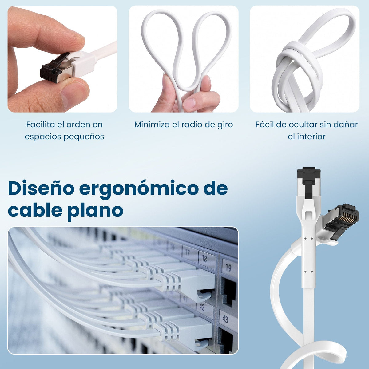 Extralink Lan Patchcord Cat.8 U Ftp 5m 40g Flat Shielded Foiled Twisted Pair Bare Copper White