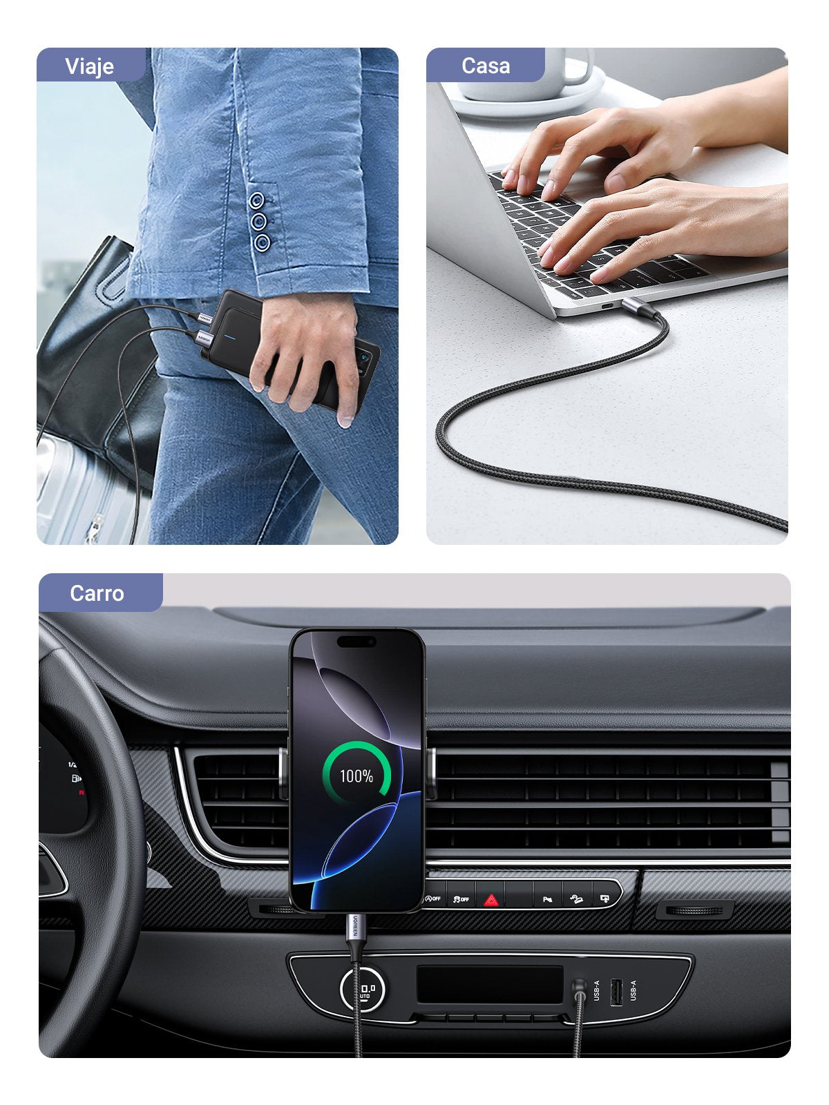 EAN 6957303861262 - Ugreen 60126 cable USB 1 m USB C USB A Negro, Gris imagen 8