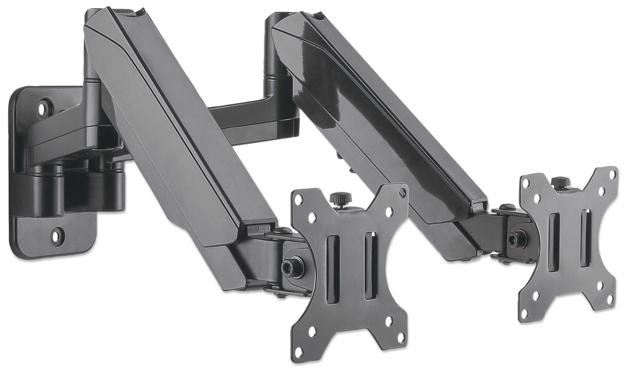 Manhattan Soporte Universal De Pared Para Dos Monitores, Con Pistones A Gas Brazos Articulados 17" A 32"  Hasta 8 Kg
