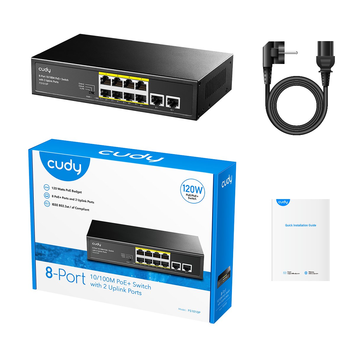 EAN 6971690790974 - Cudy FS1010P switch Fast Ethernet (10/100) Energía sobre Ethernet (PoE) Negro imagen 5