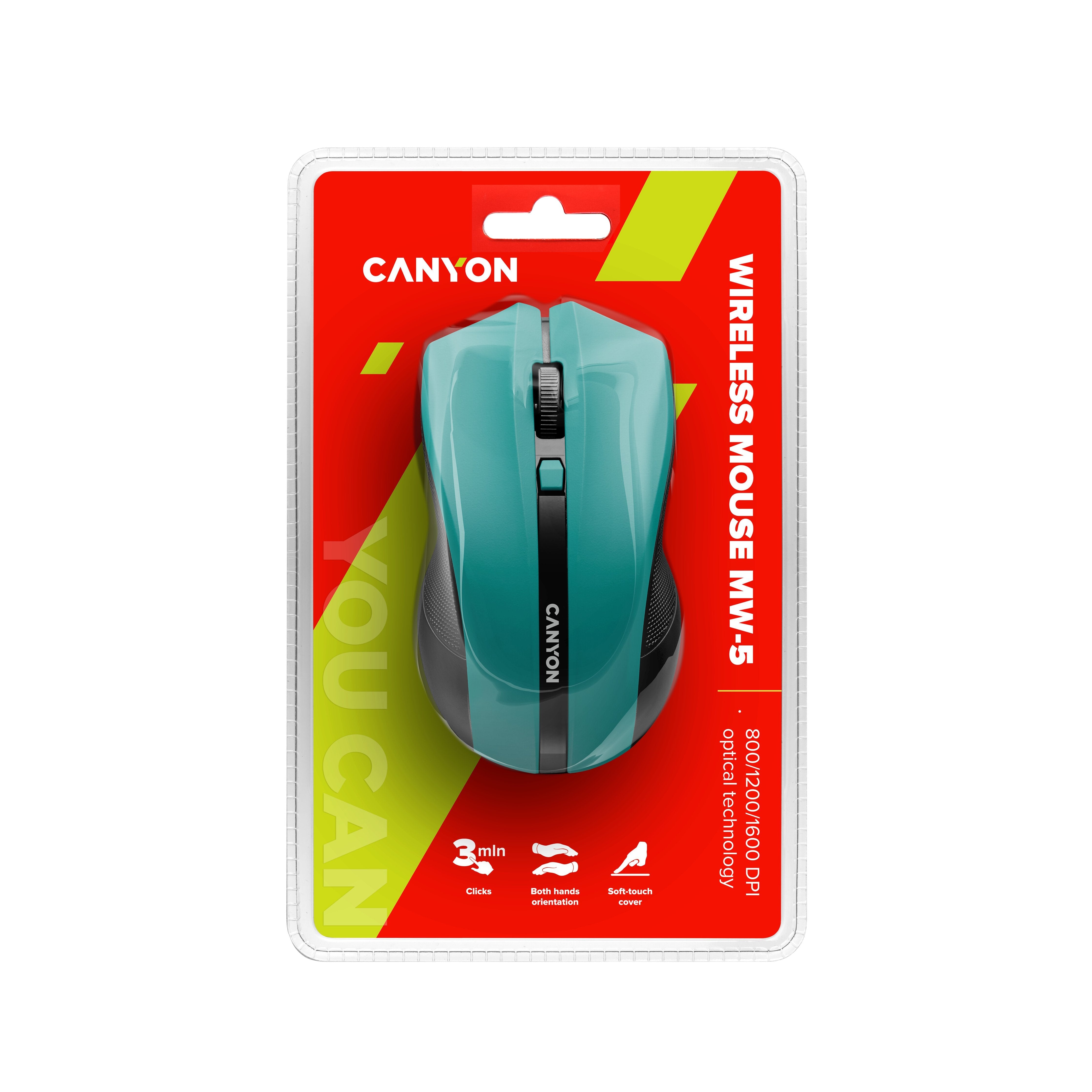 EAN 5291485003708 - Canyon CNE-CMSW05G ratón Oficina RF inalámbrico Óptico 1600 DPI imagen 4