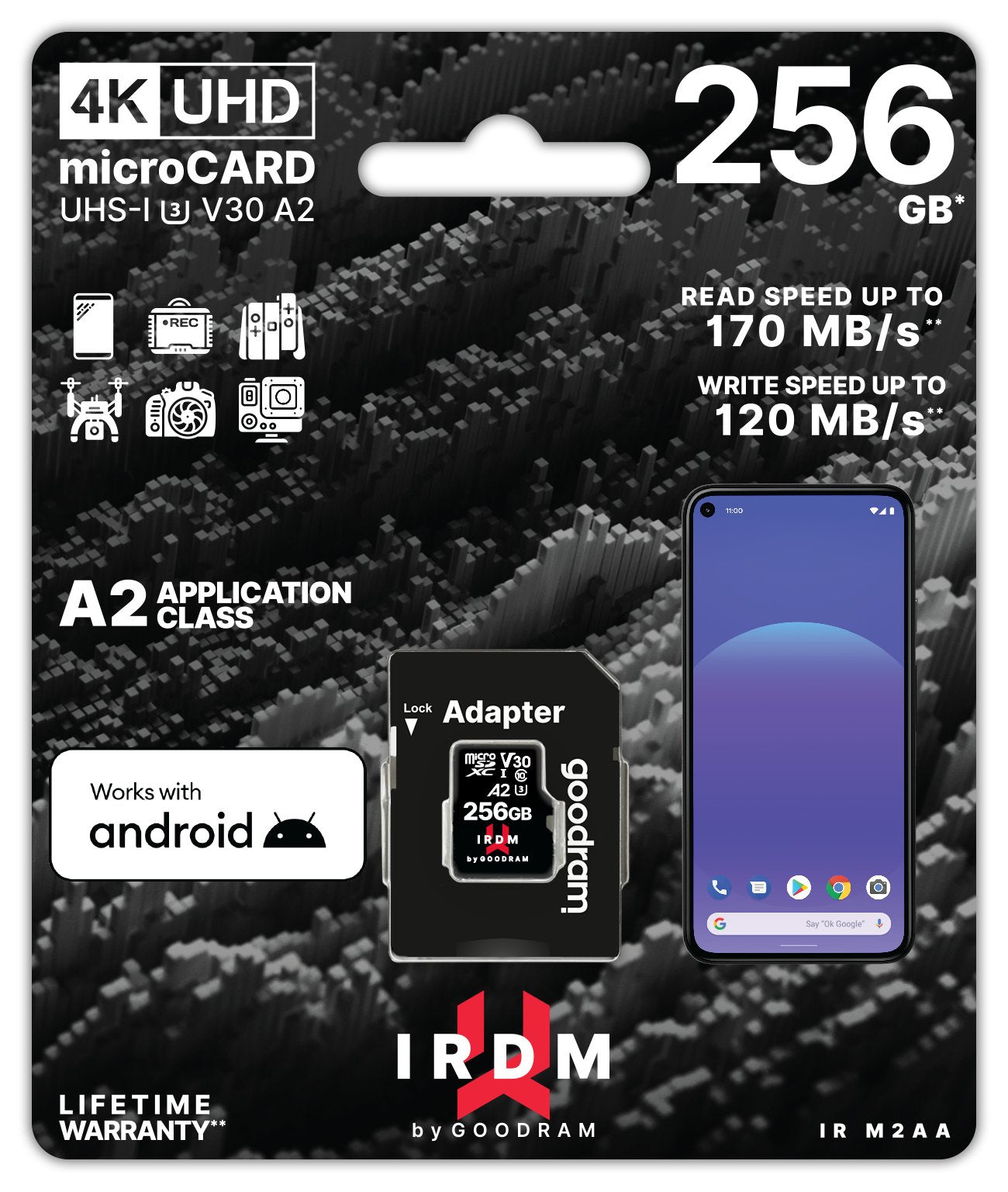 Goodram Irdm Uhs-I U3 A2 Micro Sd 256gb C/Adap