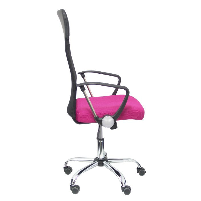Silla Gontar Respaldo Malla Negro Asiento Rosa