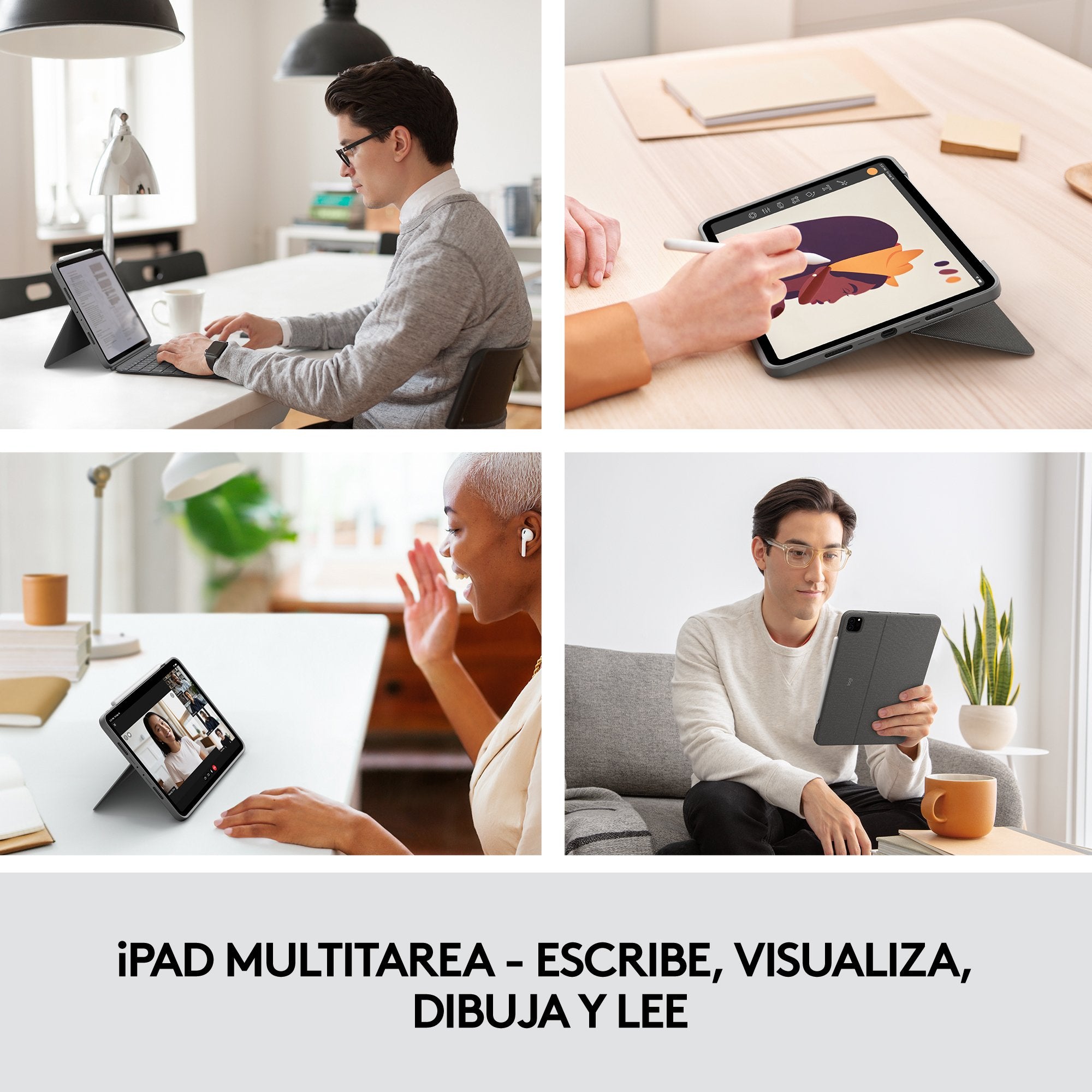 Logitech Combo Touch Funda Con Teclado Español Gris Para Ipad Pro 11" (1º/2º/3º Gen)