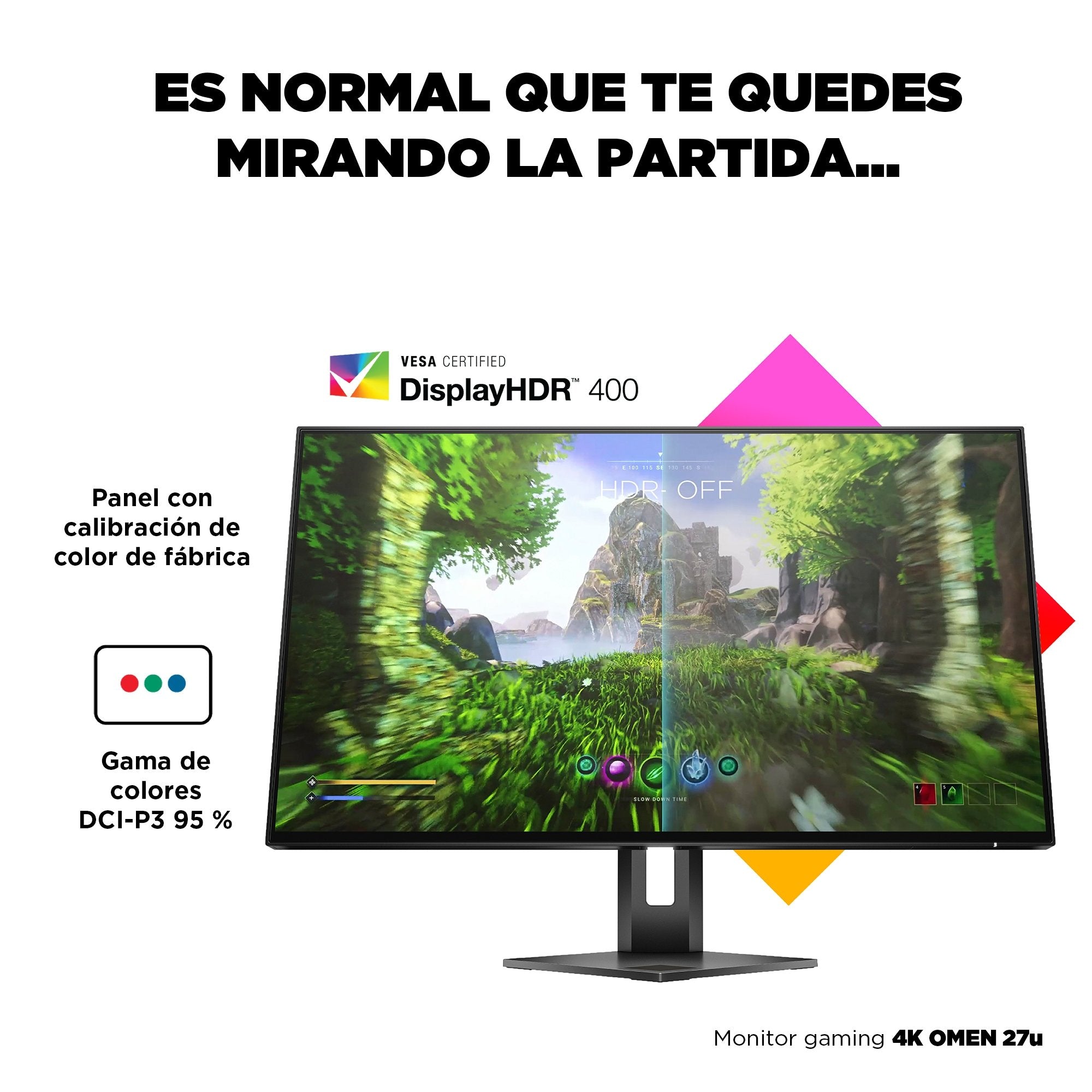 Monitor Gaming Hp Omen 27u 4k 144hz Hdr Ips 68,6 Cm (27") 3840 X 2160 Pixeles 4k Ultra Hd Lcd Gris