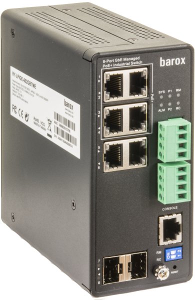 Switch Din-Rail, 1g, Mmt.,  L3, Ext Temp 6x10/100/1000tx,