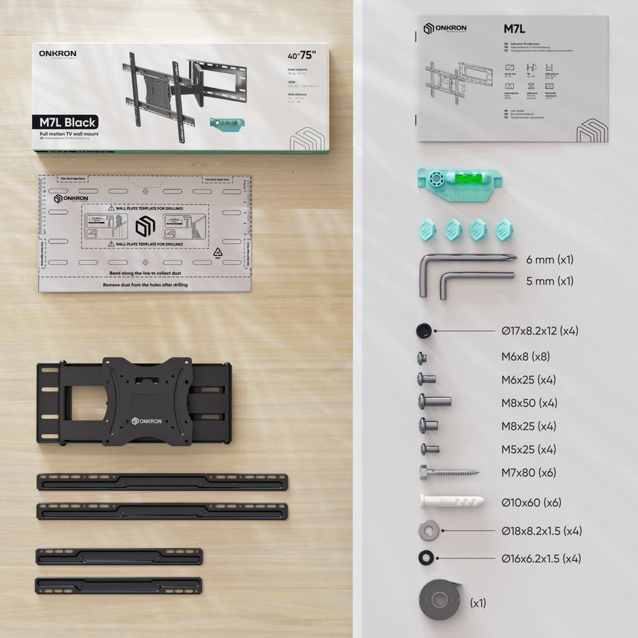 EAN 4262392441052 - ONKRON M7L-B soporte para TV 190,5 cm (75") Negro imagen 2