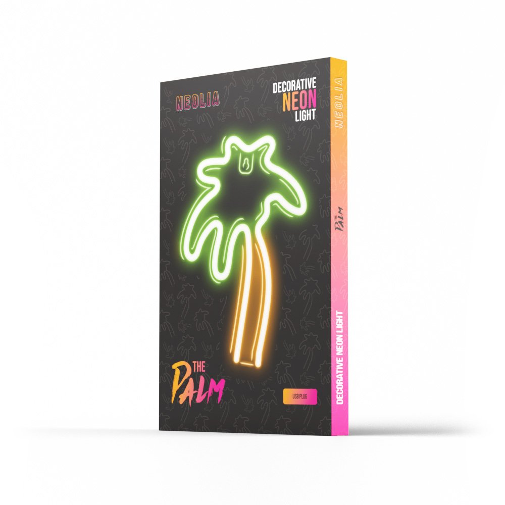 EAN 5900495060235 - Forever Light Neon LED Light PALM green orange NNE04 Figura iluminada decorativa imagen 2