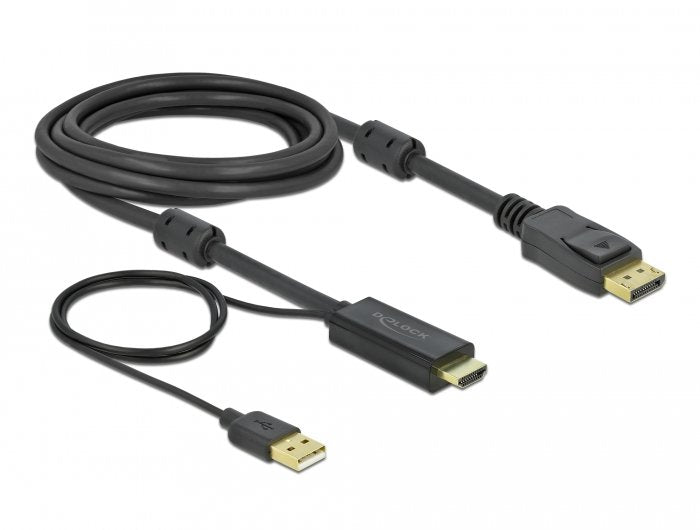 Delock Cable Hdmi A Displayport 4k 30 Hz 3m