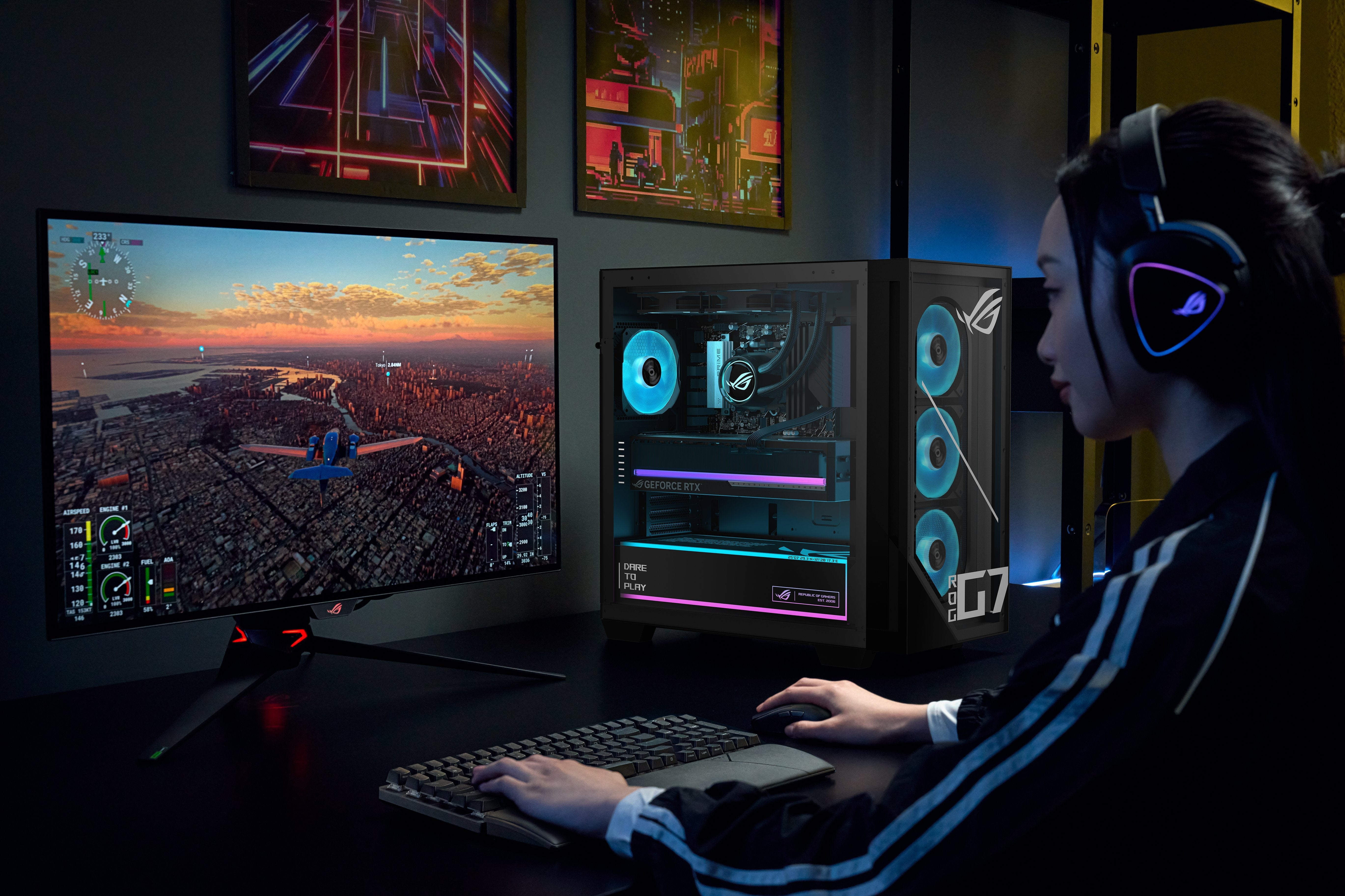 Asus Rog Gm700 Gm700tz-R9800x283w Ryz7-9800x 3d 32gb 2tbssd Rx9070xt W11 Home