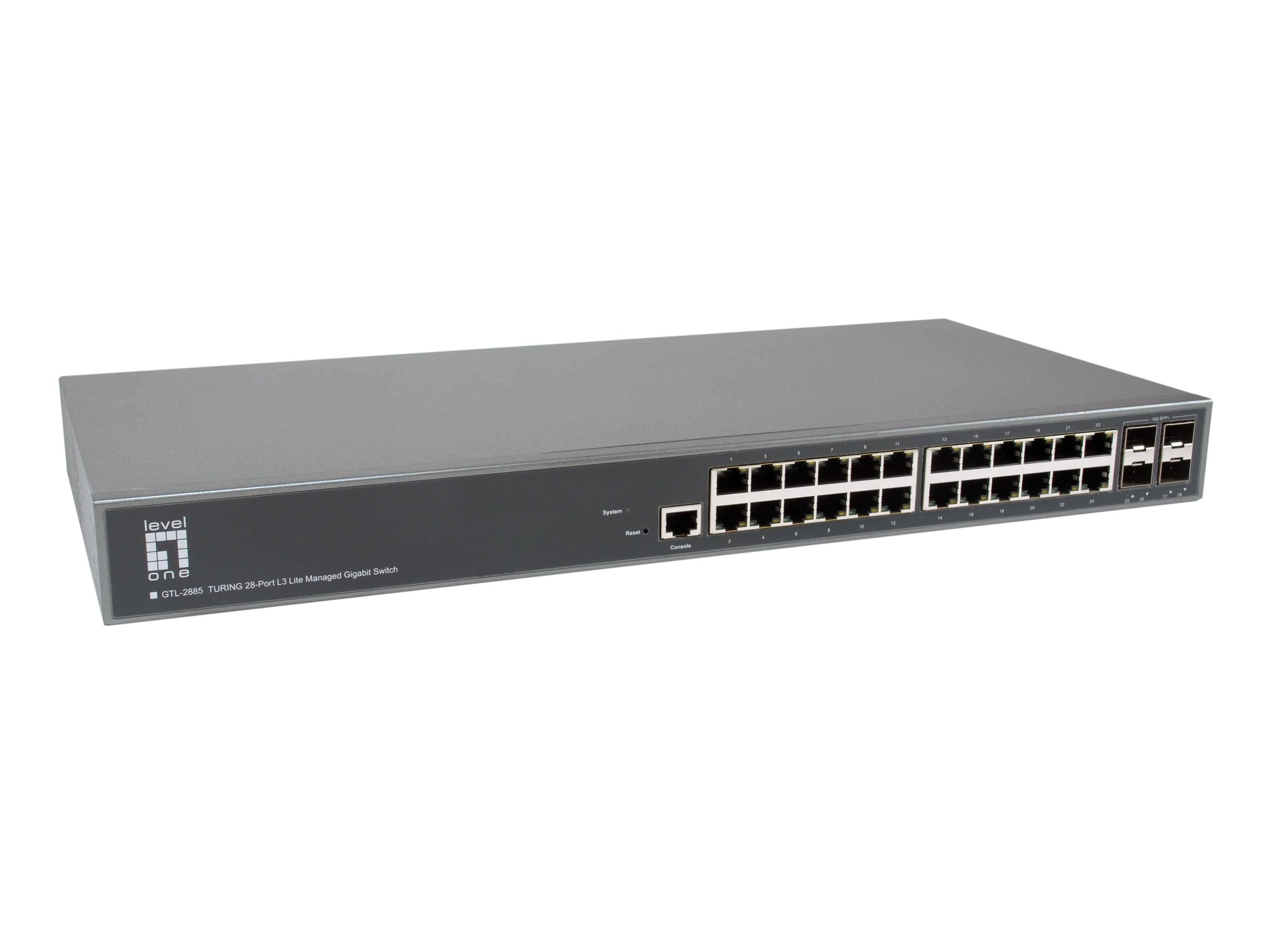 Levelone Switch 24xge 4x10gsfp+ Turing 19" Managed L3