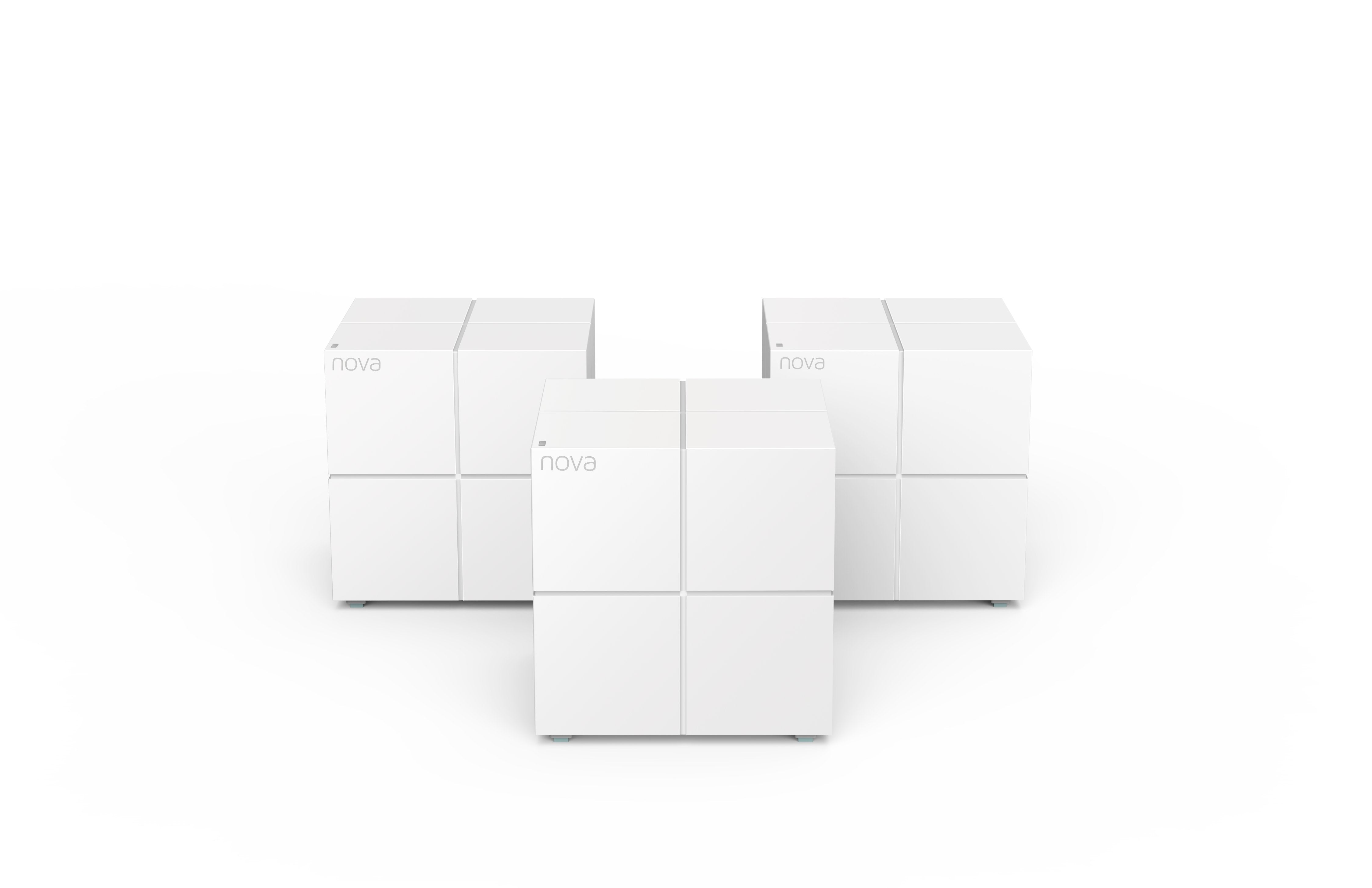 Sistema Mesh Wifi Tenda Mw6-Nova 3 Unidades Wifi A/Ac/B/G/N/ 600m2  2 Puertos Gigabit Gestión Por App