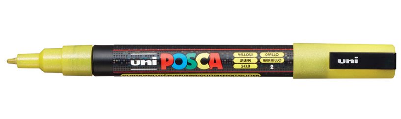 Posca Marcador  Pc-3ml Punta Cónica 0,9 - 1,3 Mm Amarillo Purpurina