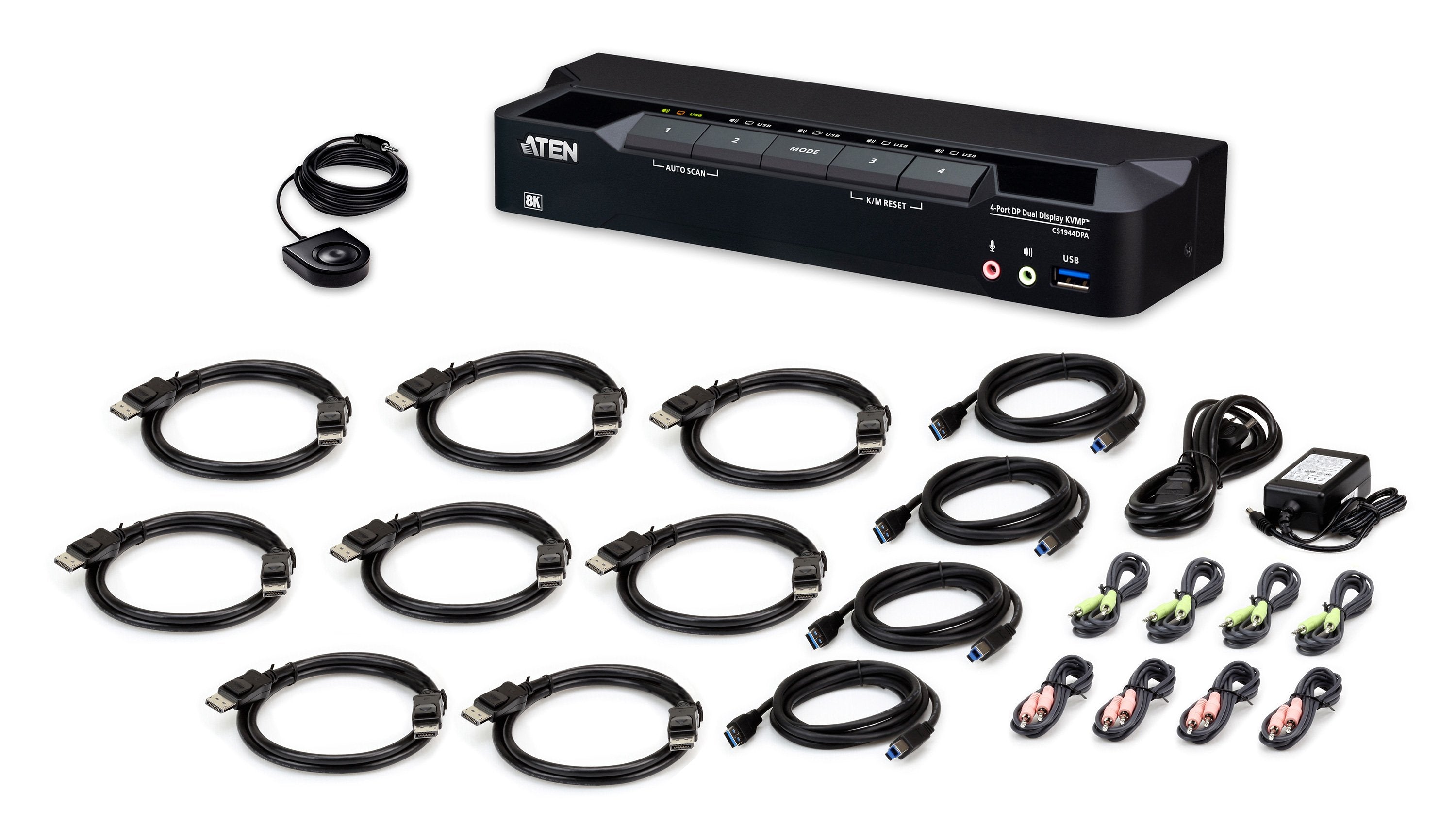 4-Port Usb 3.0 8k Dp Dual Display Kvmp Switch