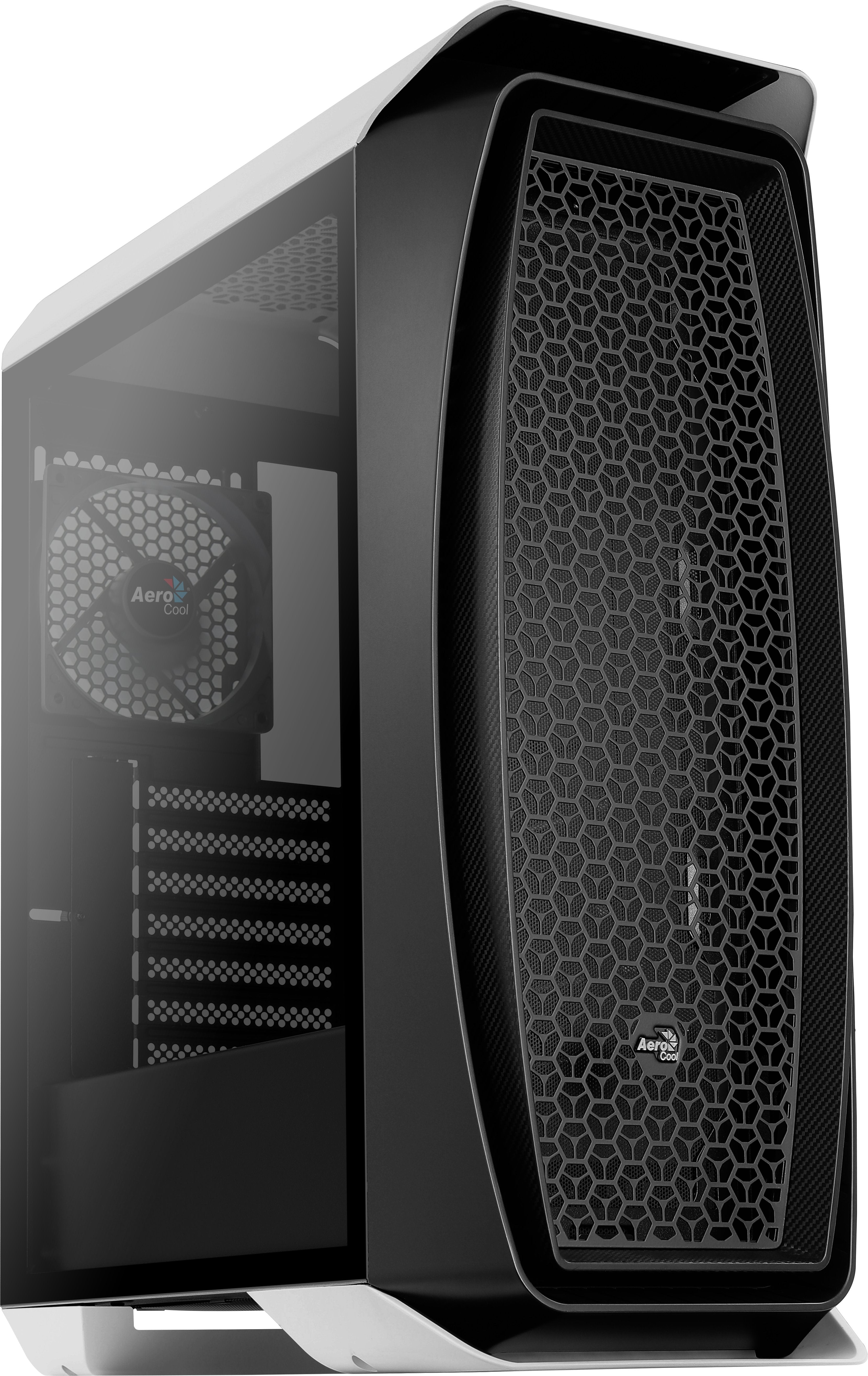 Caja Pc Aerocool Aero One Lateral De Cristal Templado Ventiladores Frontales Incluidos Rgb Colo White Sin Fuente De Alimentacion