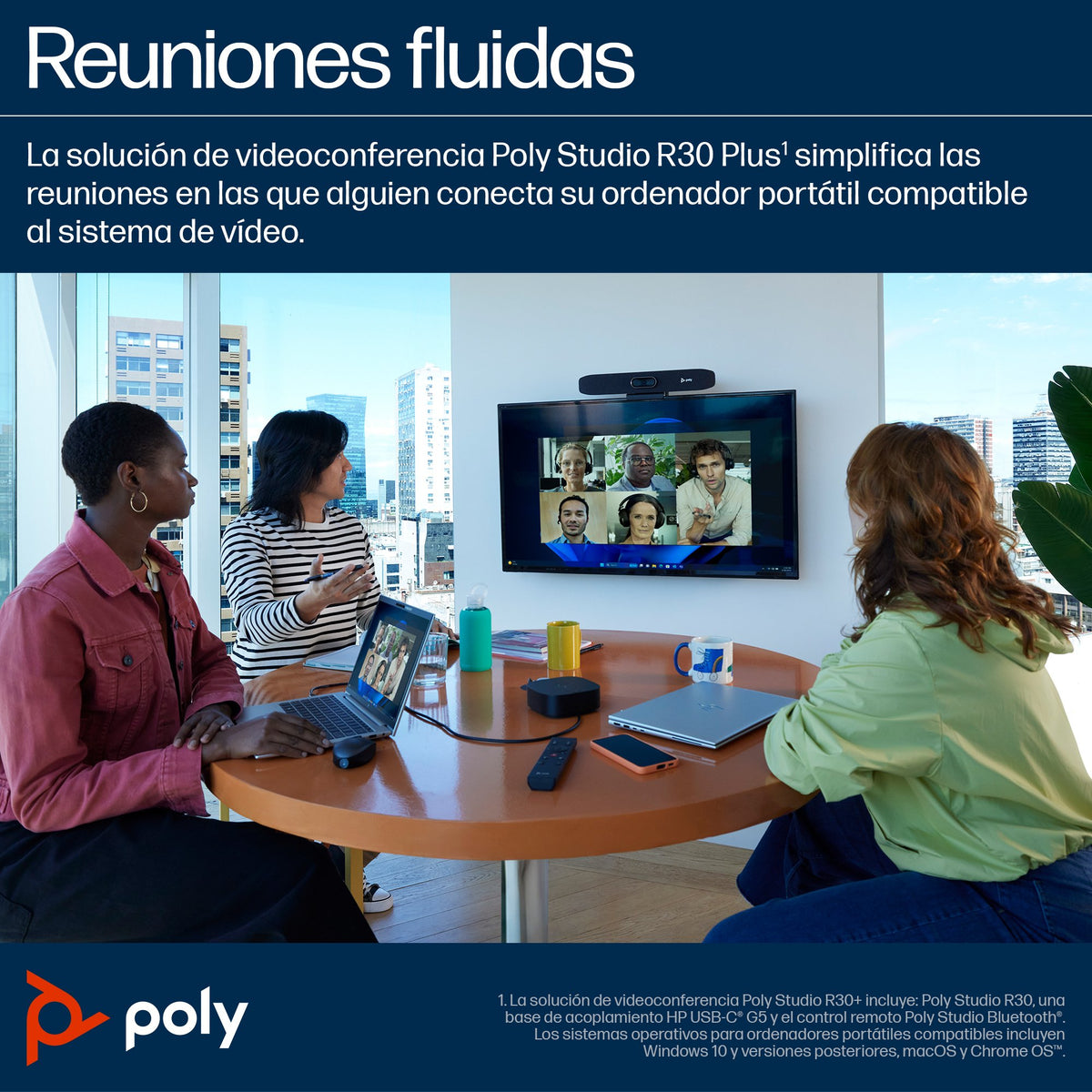 EAN 0197961119213 - HP Poly Studio R30 USB Video Bar No Radio GSA/TAA Gris 3840 x 2160 Pixeles imagen 6
