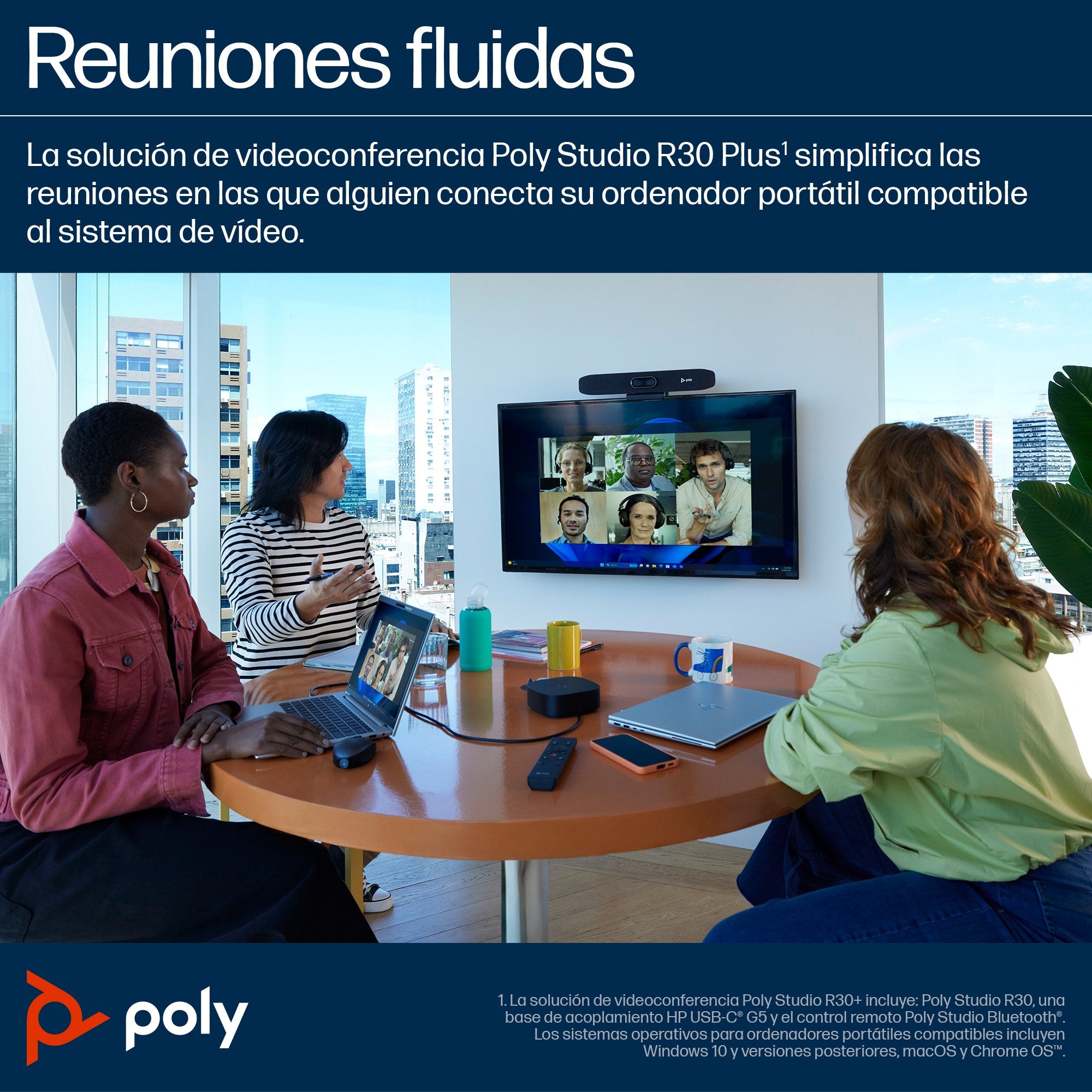 EAN 5715063710623 - HP Poly Studio R30 USB Video Bar Gris 3840 x 2160 Pixeles imagen 5