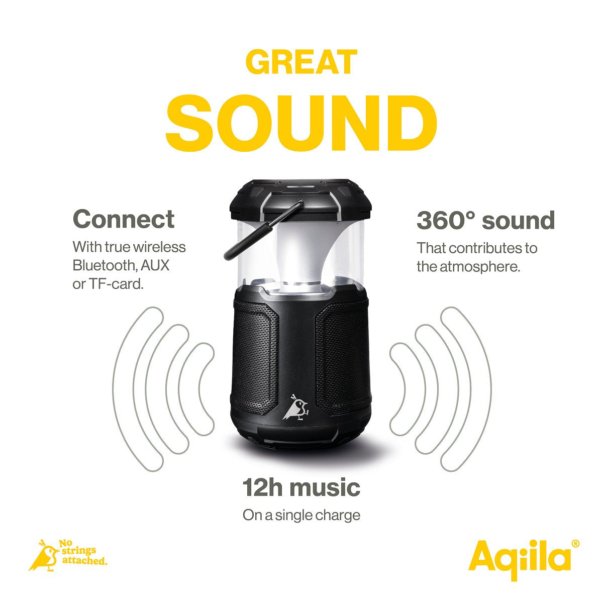 Aqiila Soundbird B10 3-In-1 Lampe Lautsprecher U Powerbank