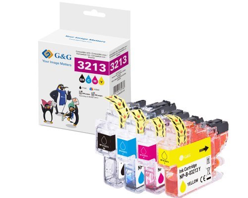 G&G Xl-Cartuchon 4er Set Para Brother Lc-3213val Bk C M Y