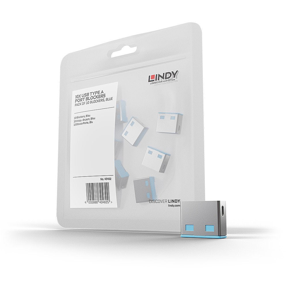 Lindy 40462 Bloqueador De Puerto Usb Tipo A Azul Acrilonitrilo Butadieno Estireno (Abs) 10 Pieza(S)