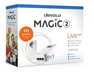 Devolo Magic 2 Lan Triple Starter Kit Powerline 8514 Be 2400 - Stromnetz (Powerline) - 2,4 Gbps