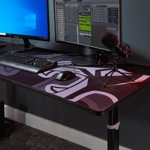 Xrocker Gaming Tisch Gris Höhenverstellbar Aluminium Carbon