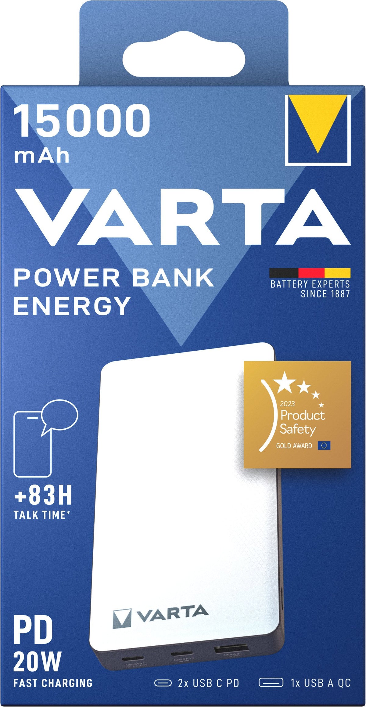 EAN 4008496018987 - Varta Energy 15000 Polímero de litio 15000 mAh Negro, Blanco imagen 5
