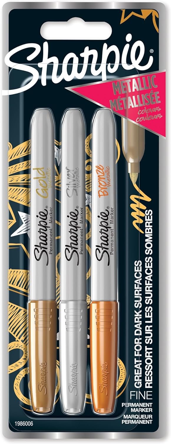 Sharpie Metálico Bl3 Rotuladores Permanentes Fine Surtidos Blister De 3 Unidades