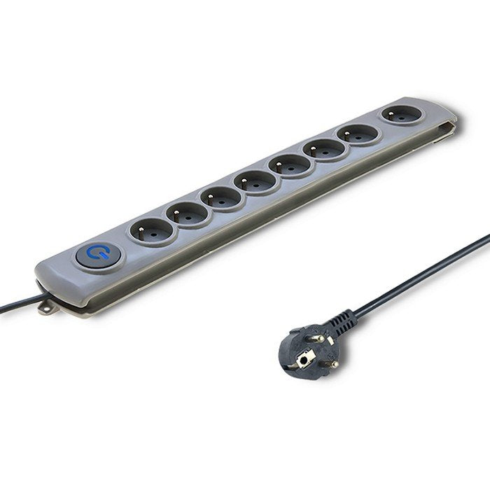 EAN 5901878501673 - Qoltec 50167 limitador de tensión Gris 8 salidas AC 230 V 1,8 m imagen 1