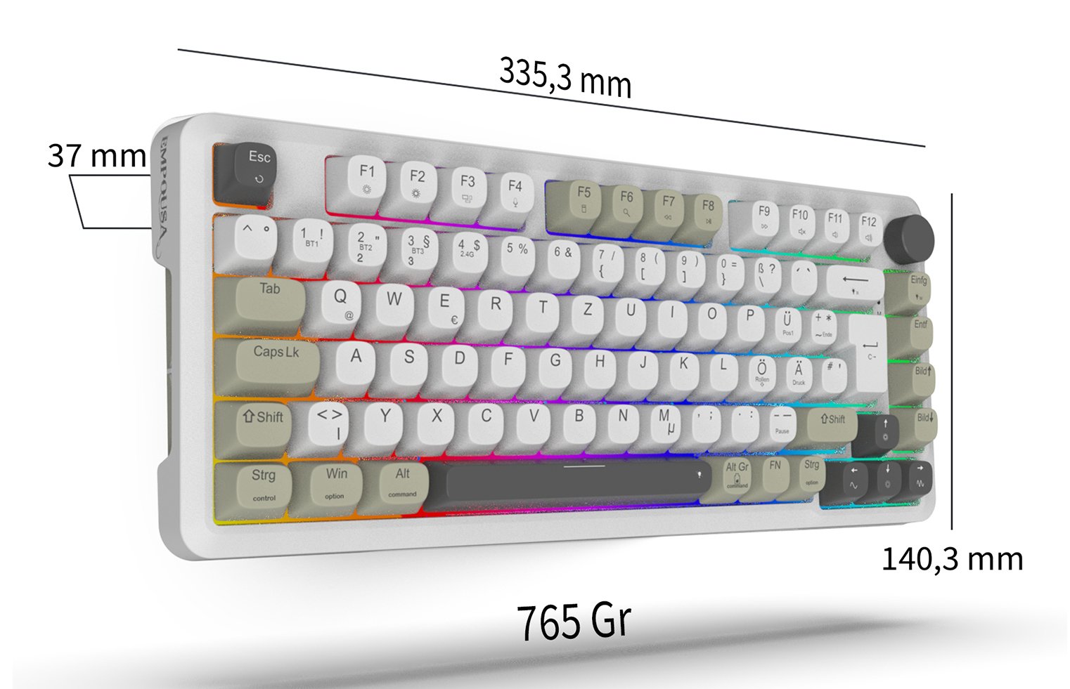 EAN 8681949016998 - Inca IKG-455 teclado Juego USB + RF Wireless + Bluetooth QWERTY Alemán Blanco imagen 7