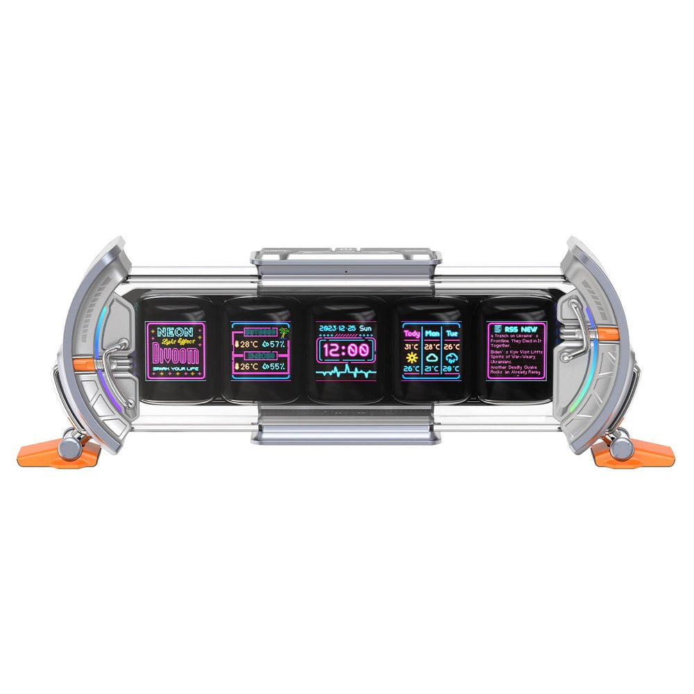 Reloj Digital Divoom Times Gate  Otro Naranja, Plata