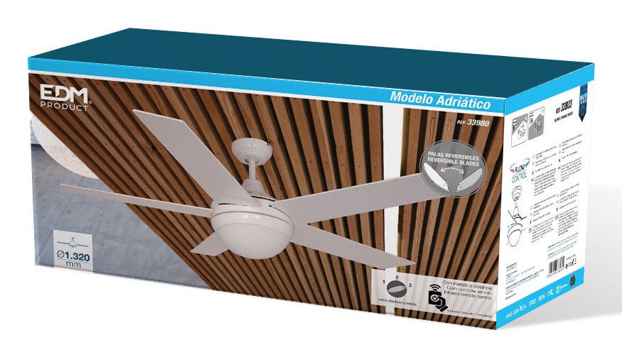 EAN 8425998339888 - EDM 33988 ventilador Blanco, Madera imagen 4