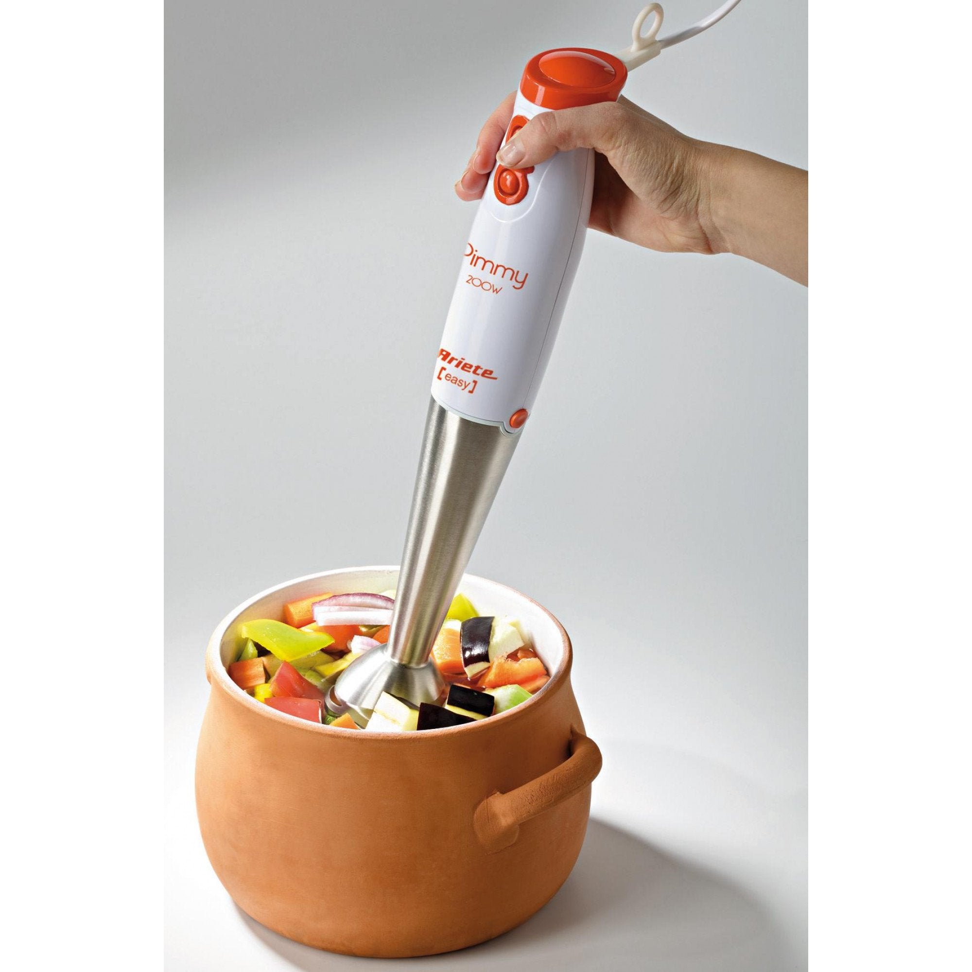 Batidora Ariete 0881/00 0 L De Inmersión 200 W Naranja, Acero Inoxidable, Blanco