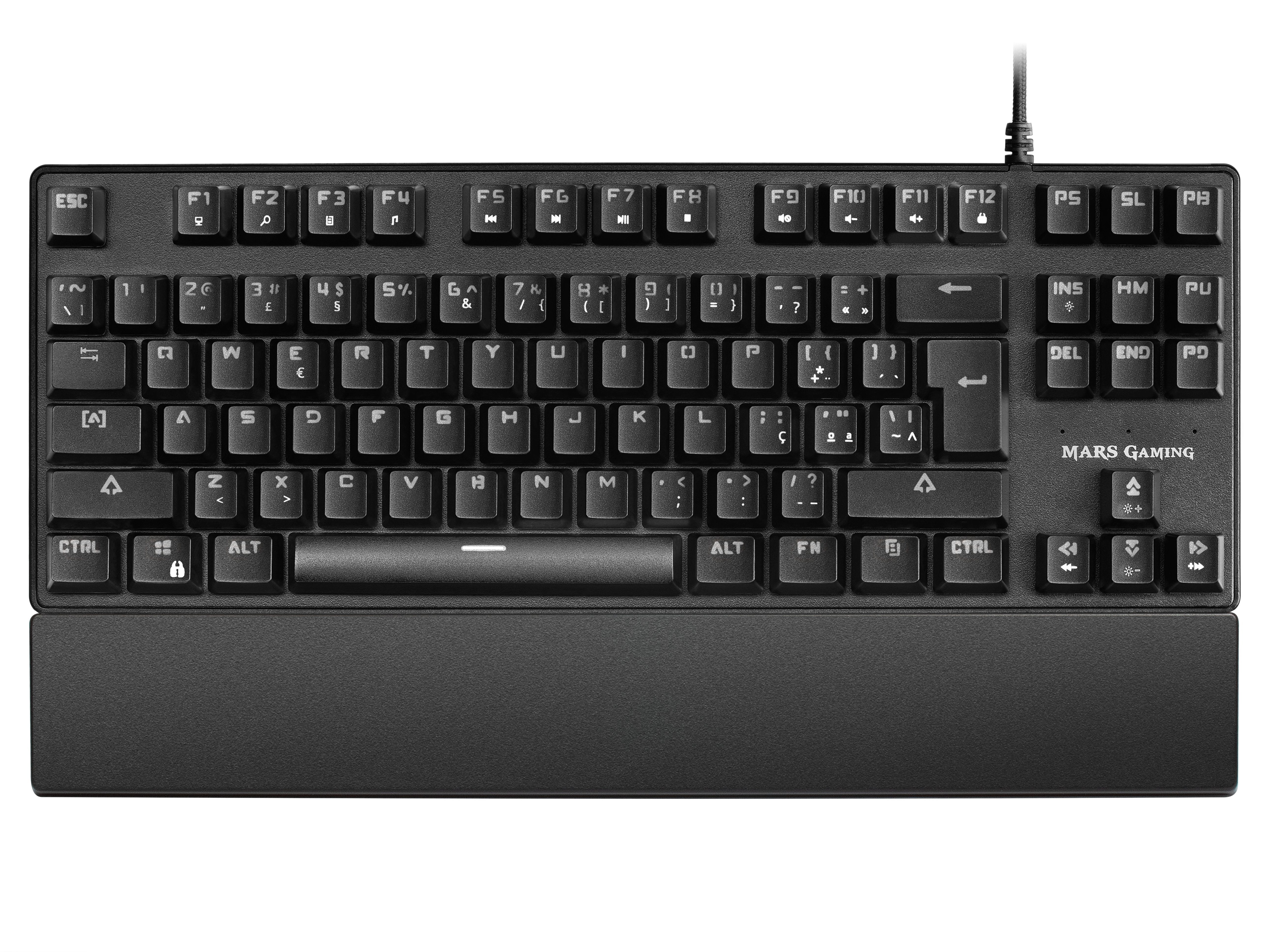 Teclado Mecánico Portugués Mars Gaming Mkxtklbpt Switches Mecánicos Outemu Sq Azul Iluminación Rgb Reposamuñecas Teclas Tec Inyección Dual