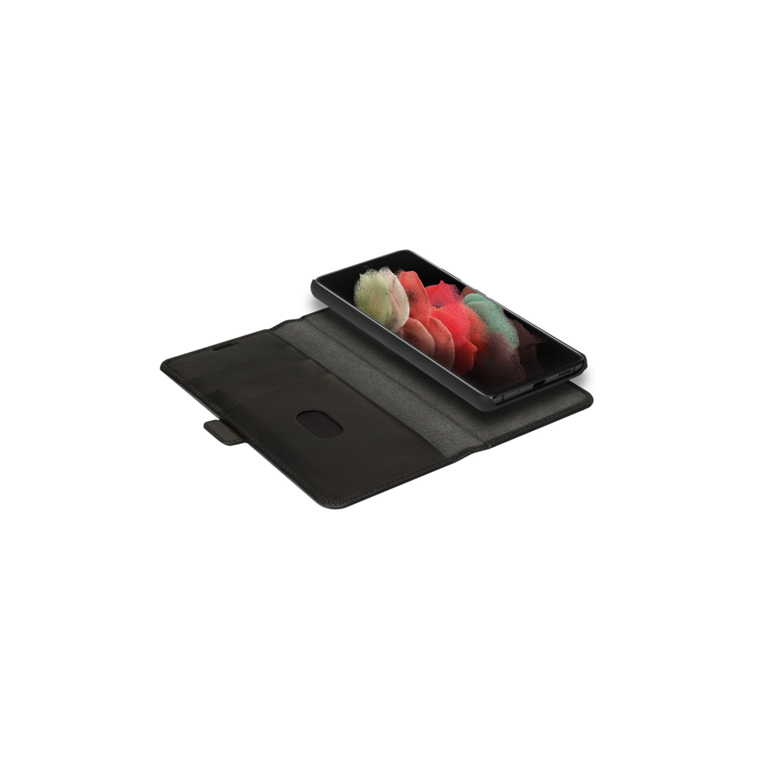 Dbramante1928 Lynge Funda Con Tapa Para Teléfono Móvil Cuero De Grano Entero Negro Para Samsung Galaxy S21 Ultra 5g